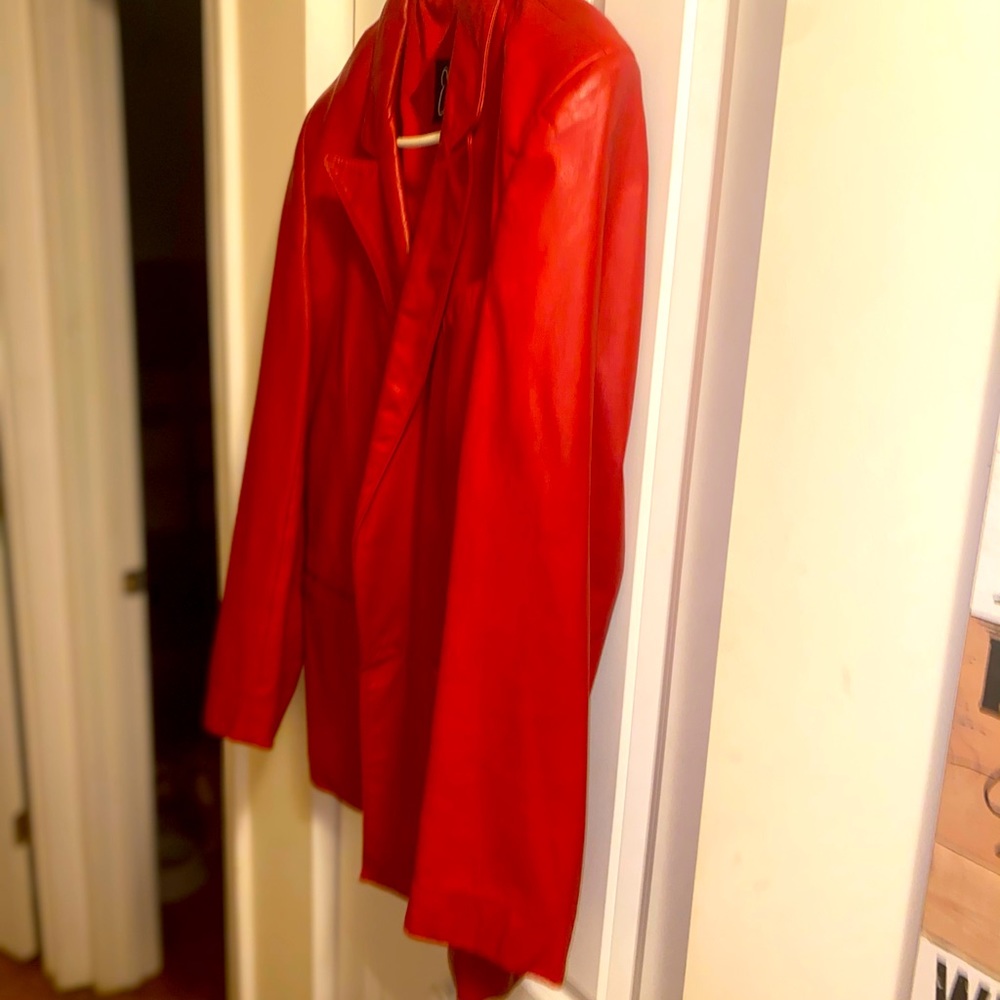 Red Leather Blazer